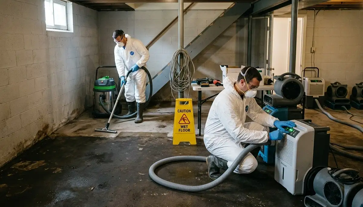 Basement flood cleanup and water damage restoration services in Providence, RI