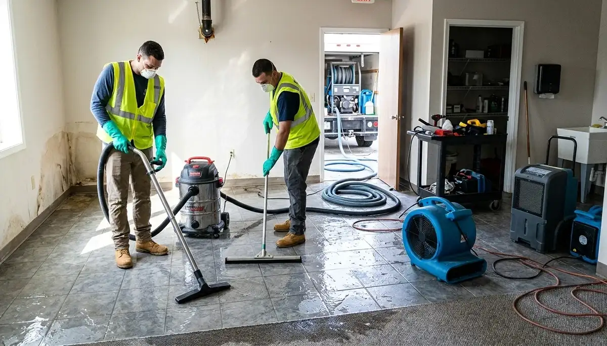 Burst pipe cleanup and water damage restoration service in Providence, RI