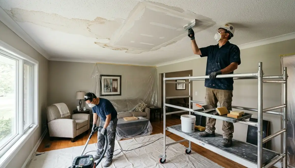 Ceiling water damage repair service for homes in Providence, RI